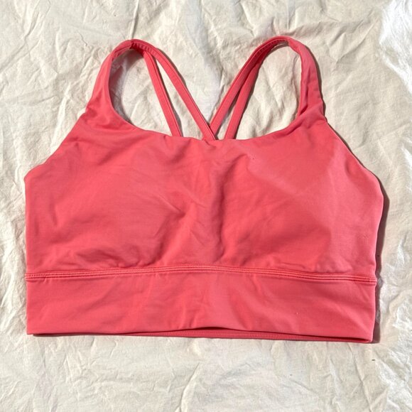 Like New Lululemon Energy Longline Yoga Bra Sakura Pink Strappy Sports Bra 10 - Picture 9 of 9